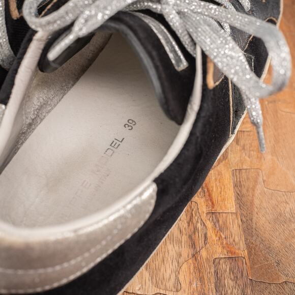 Philippe Prsx Model Grey Black Leather Low Top Casual Sneakers 39 EU Or 8-8.5 US - Picture 5 of 8